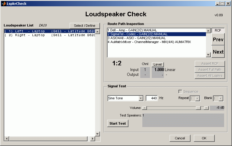 CalVal Loudspeaker Check