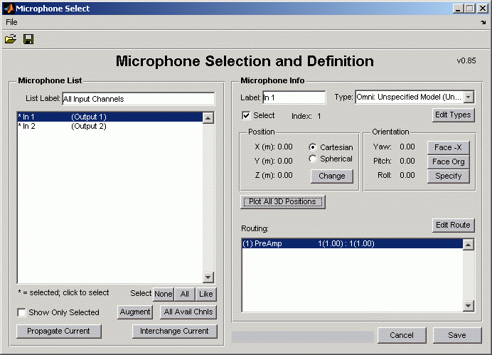 CalVal Microphone Select